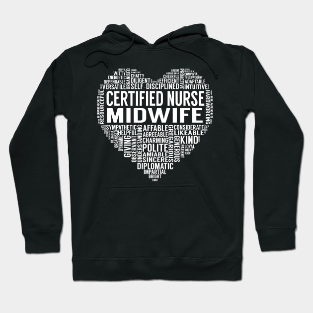 Certified Nurse Midwife Heart Hoodie by LotusTee